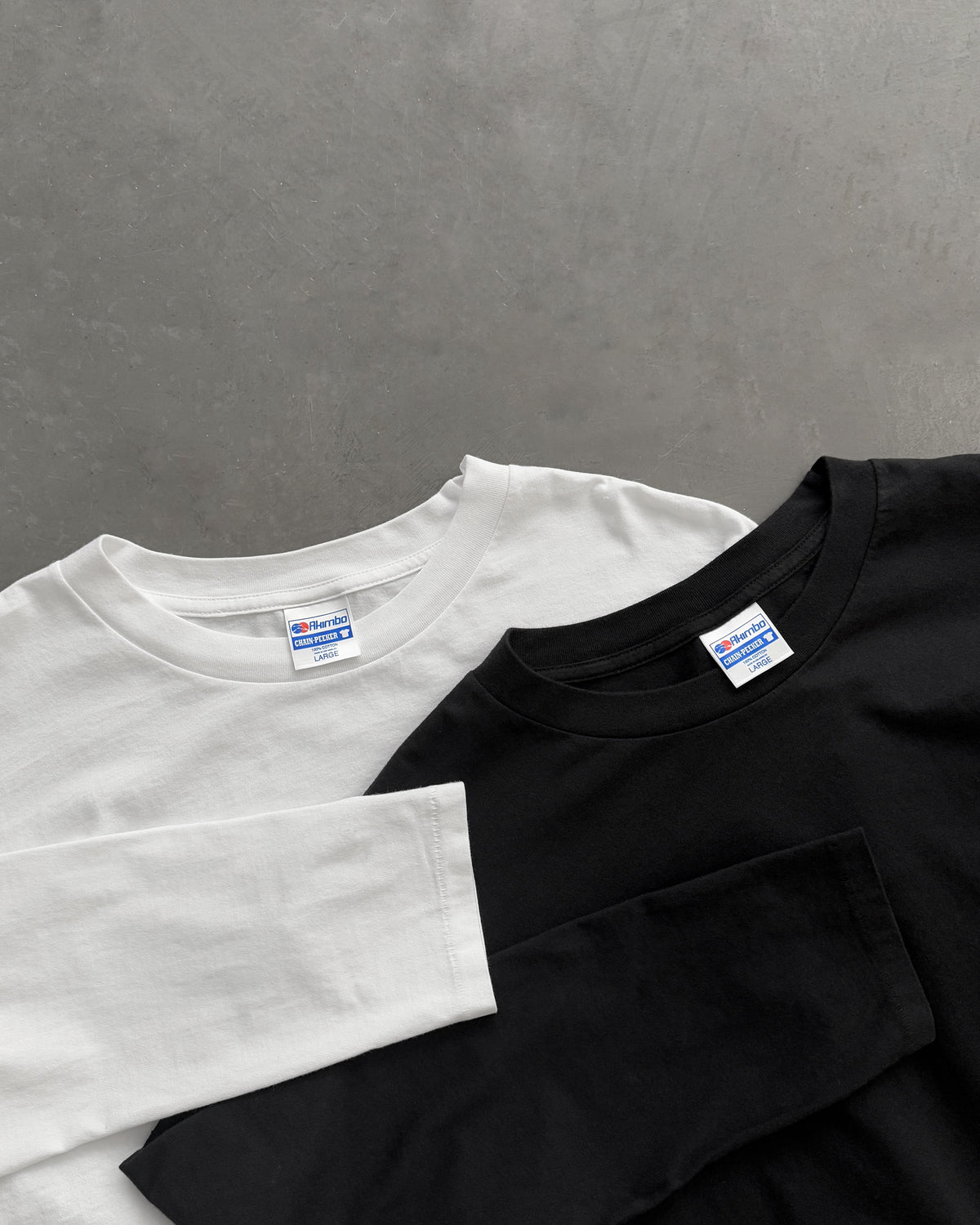 LONG SLEEVE “CHAIN-PEEKER” SINGLE STITCHED TEE - WHITE