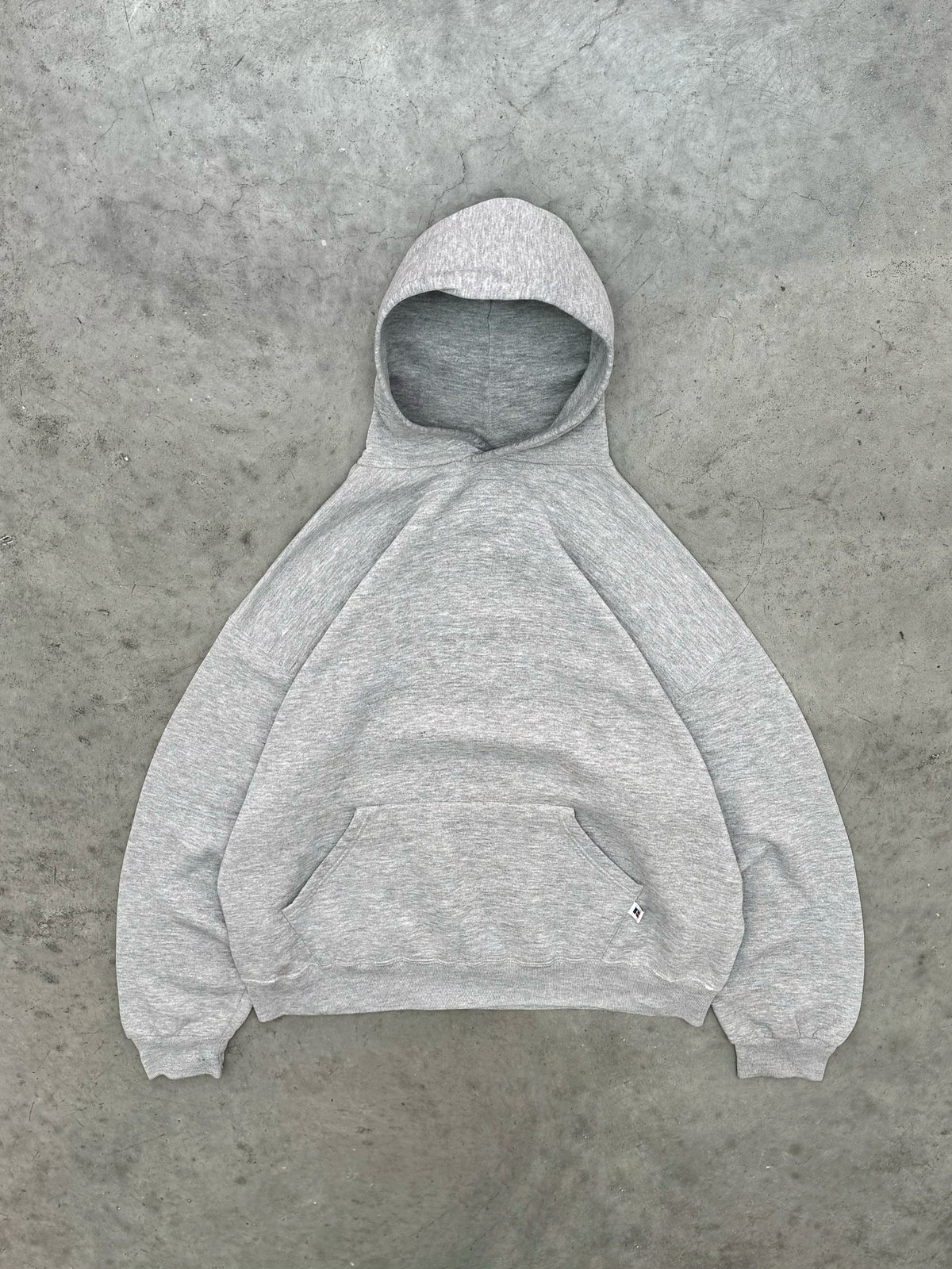 FADED HEATHER GREY RUSSELL HOODIE - 1990S