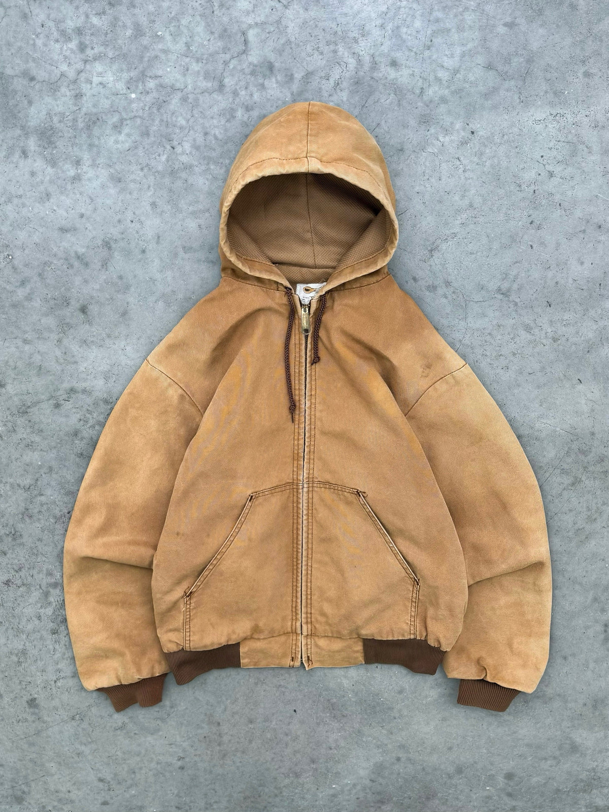 FADED TAN KEY IMPERIAL HOODED WORK JACKET - 1980S
