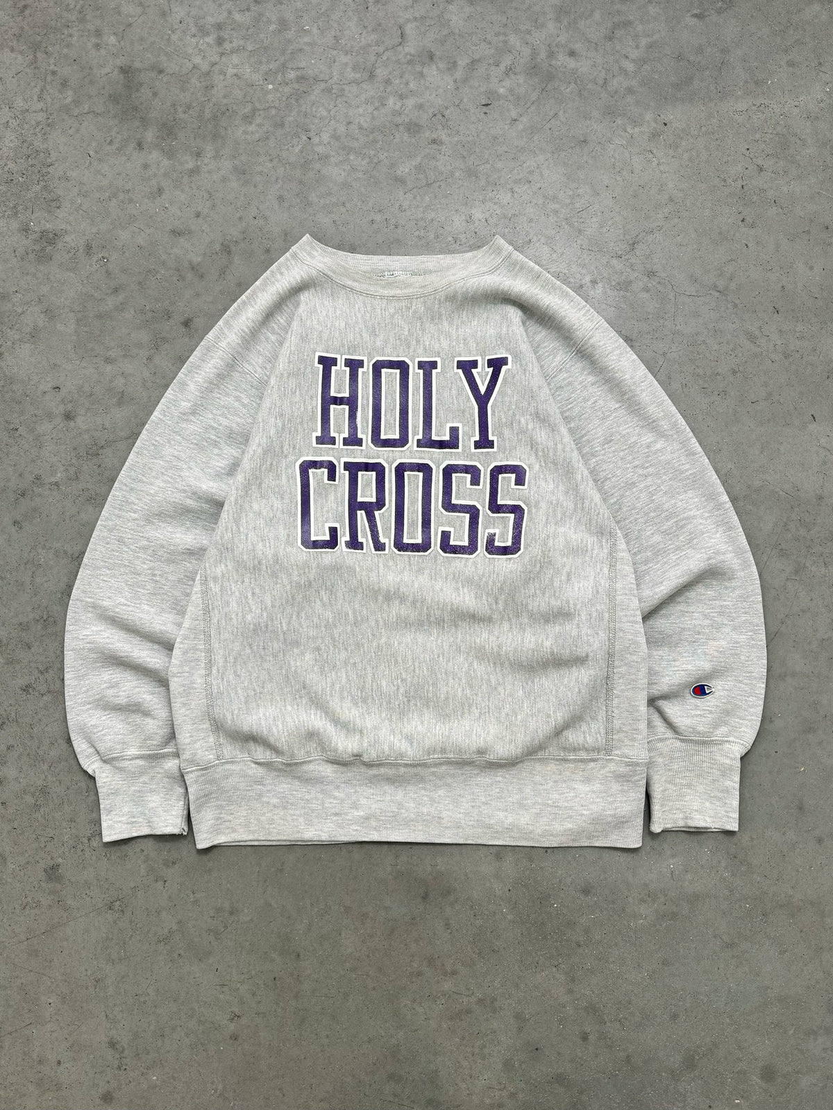 "HOLY CROSS" CHAMPION REVERSE WEAVE CREWNECK - 1990S
