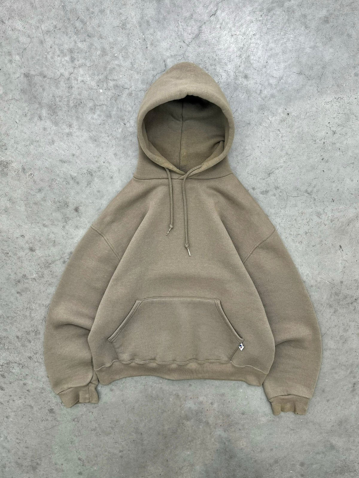 FADED TAUPE BROWN RUSSELL HOODIE - 1990S