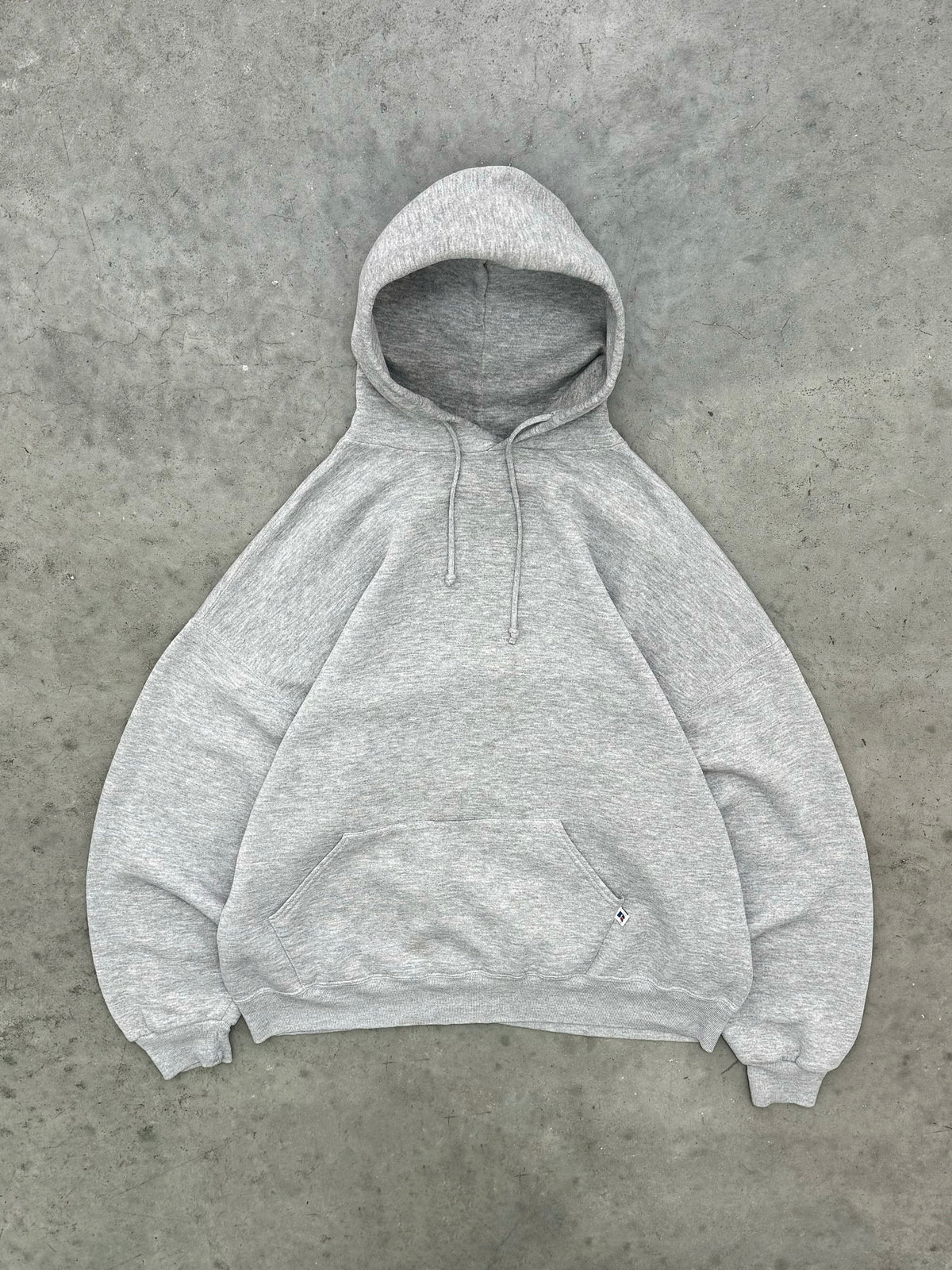 FADED HEATHER GREY RUSSELL HOODIE - 1990S