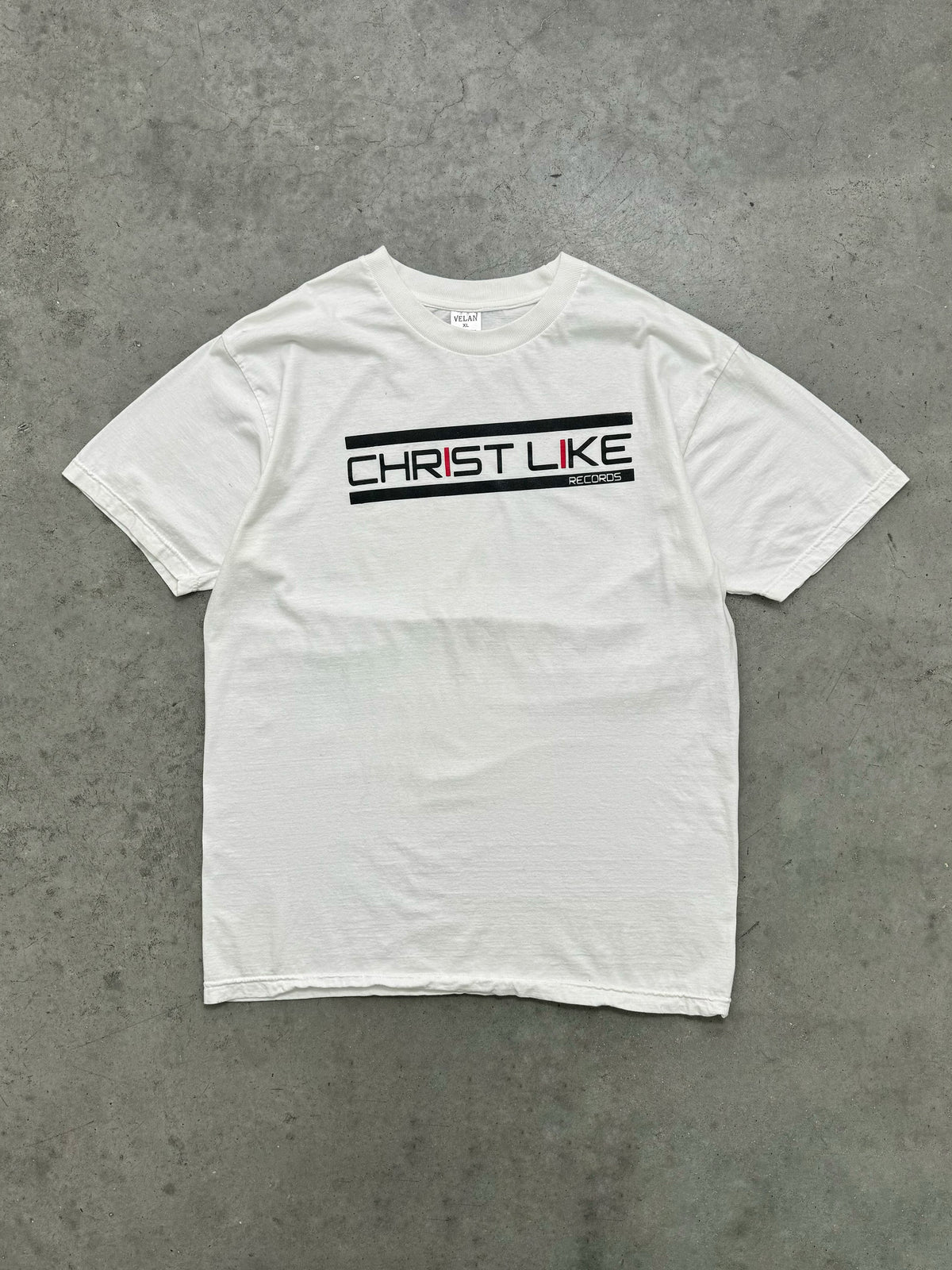 FADED WHITE "CHRIST LIKE RECORDS" TEE - X-LARGE