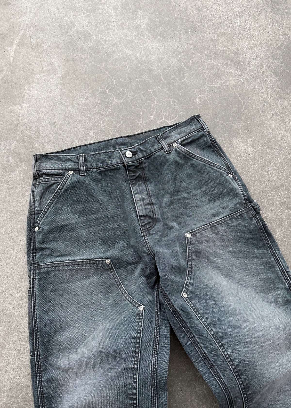 CANVAS DOUBLE KNEES - FADED BLACK