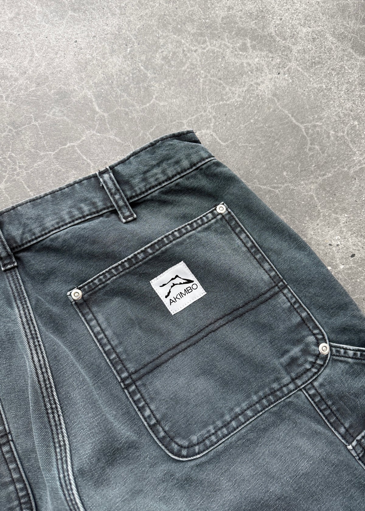 CANVAS DOUBLE KNEES - FADED BLACK