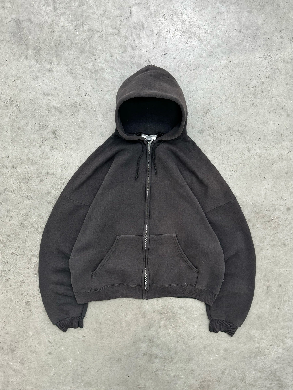 FADED BLACK LEE ZIP UP HOODIE - 1990S