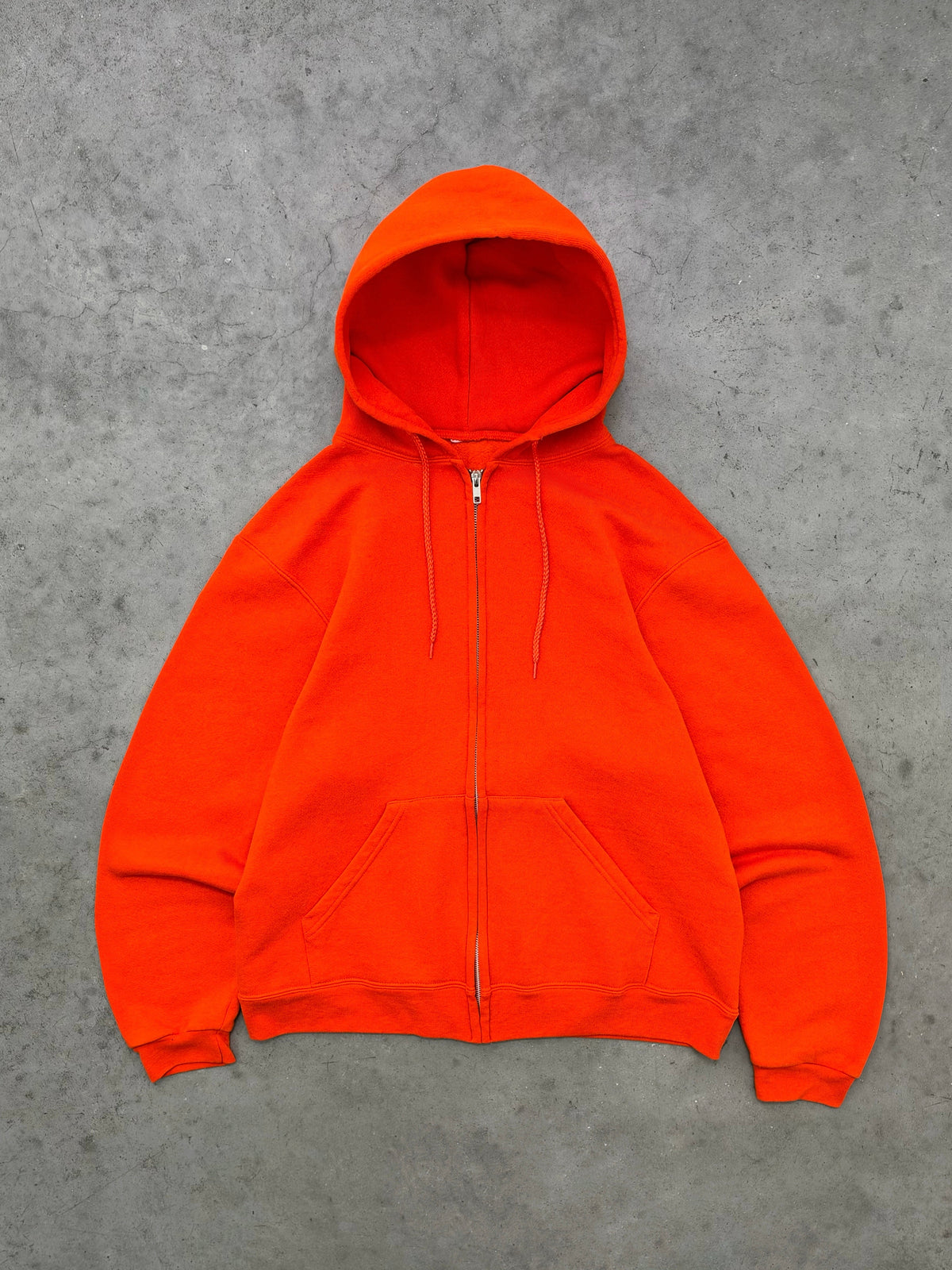 FADED ORANGE ZIP UP HOODIE - 2000S