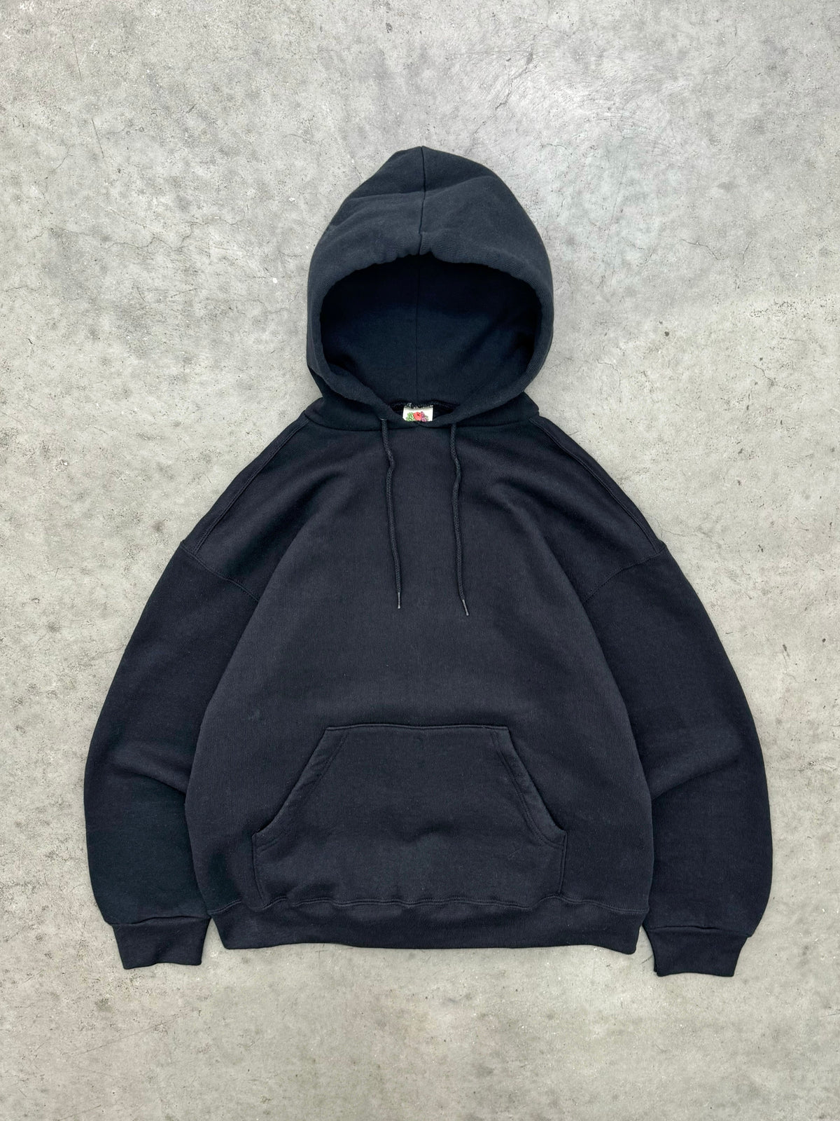 FADED PITCH BLACK HEAVYWEIGHT HOODIE - 2000S