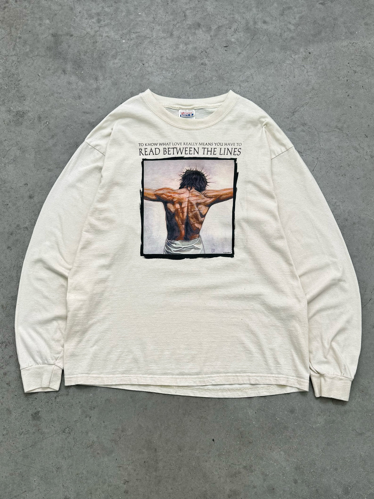 "READ BETWEEN THE LINES" JESUS LONG SLEEVE TEE - 2000S
