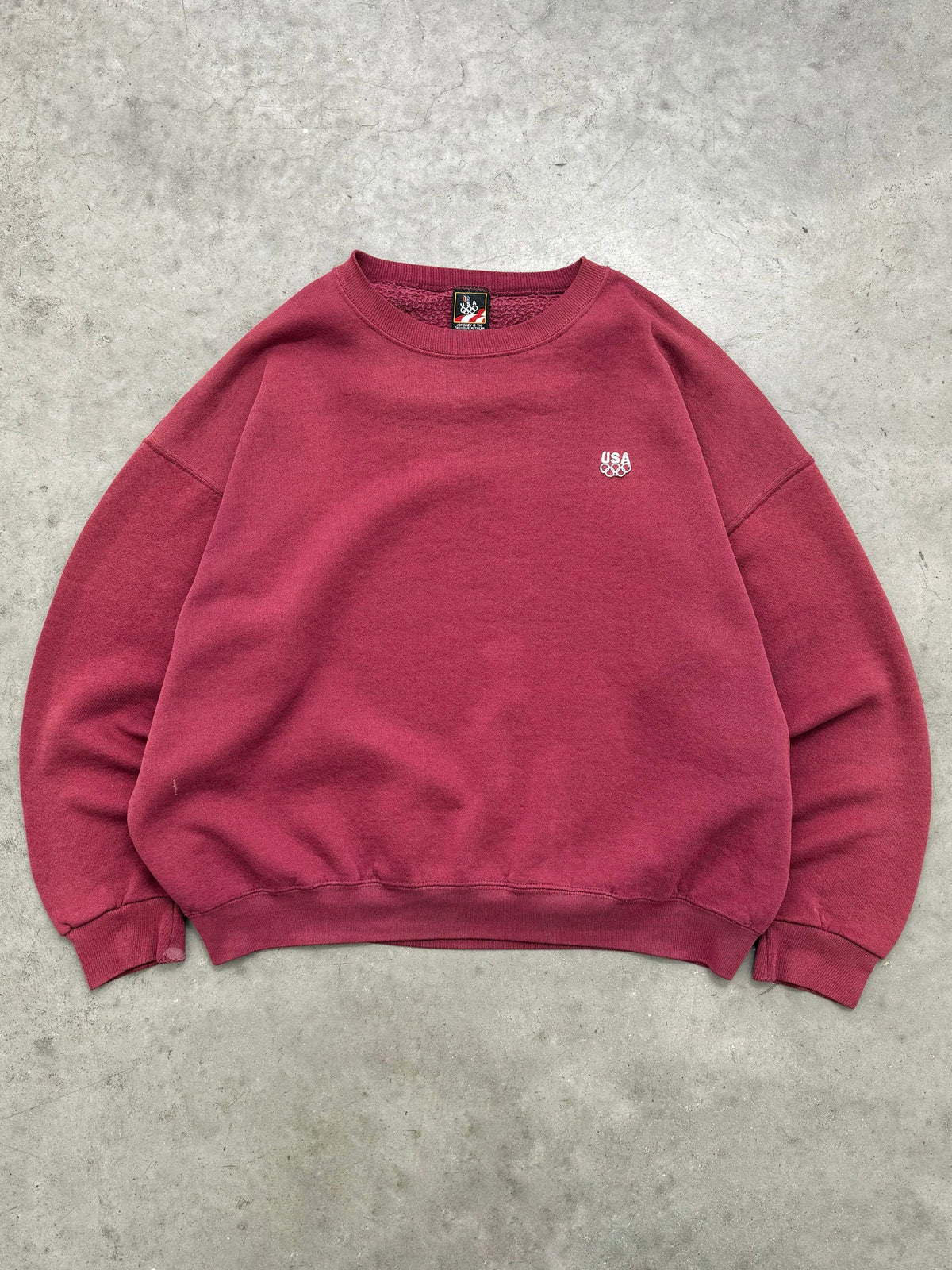 FADED MAROON "USA OLYMPIC" CREWNECK - 1990S