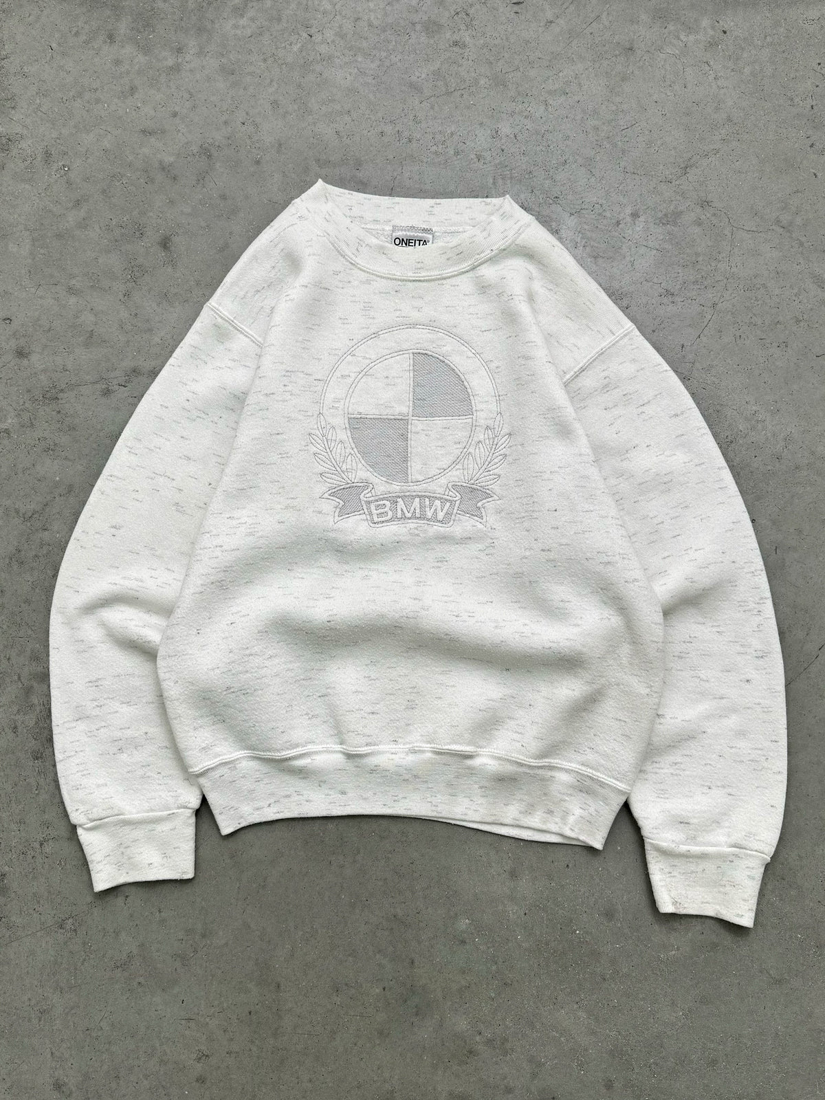 HEATHER GREY “BMW” CREWNECK - 1990S