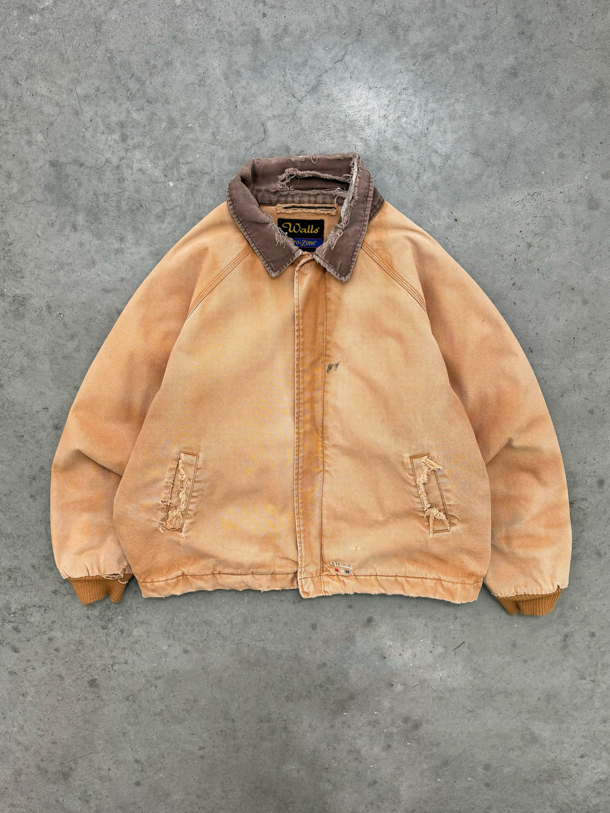 SUN FADED BEIGE WALLS ZIP-UP JACKET - 1990S
