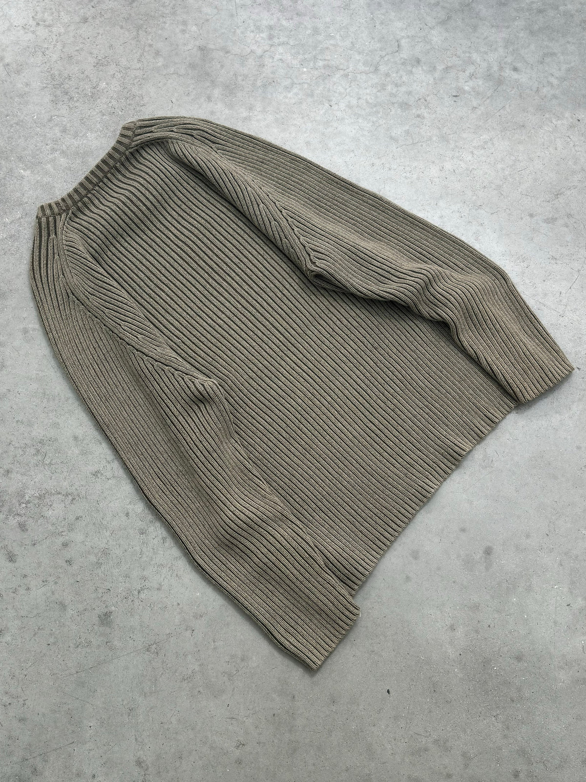 FADED OLIVE RIBBED SWEATER - 2000S