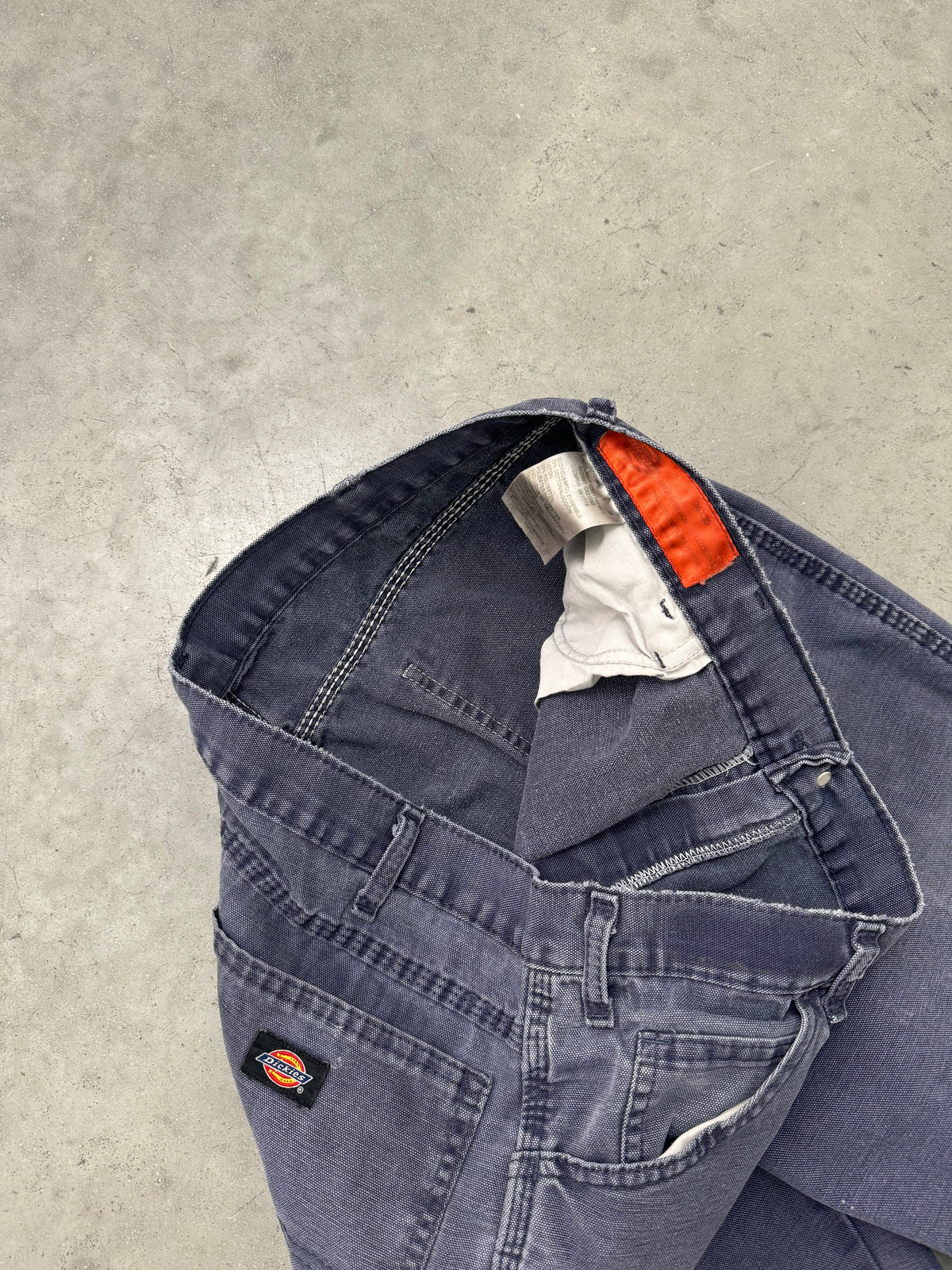 DISTRESSED & FADED BLUE DICKIES CARPENTER PANTS - 2000S