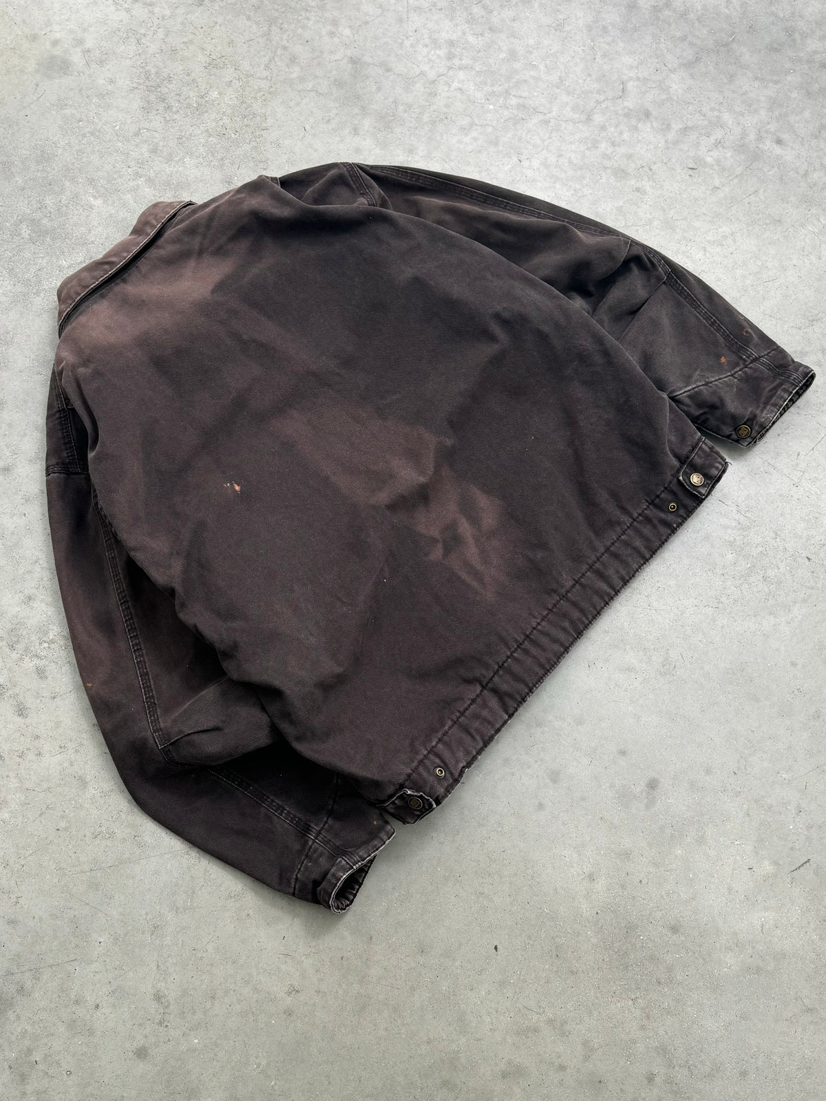 DISTRESSED & SUN FADED BROWN MECHANIC JACKET - 1980S