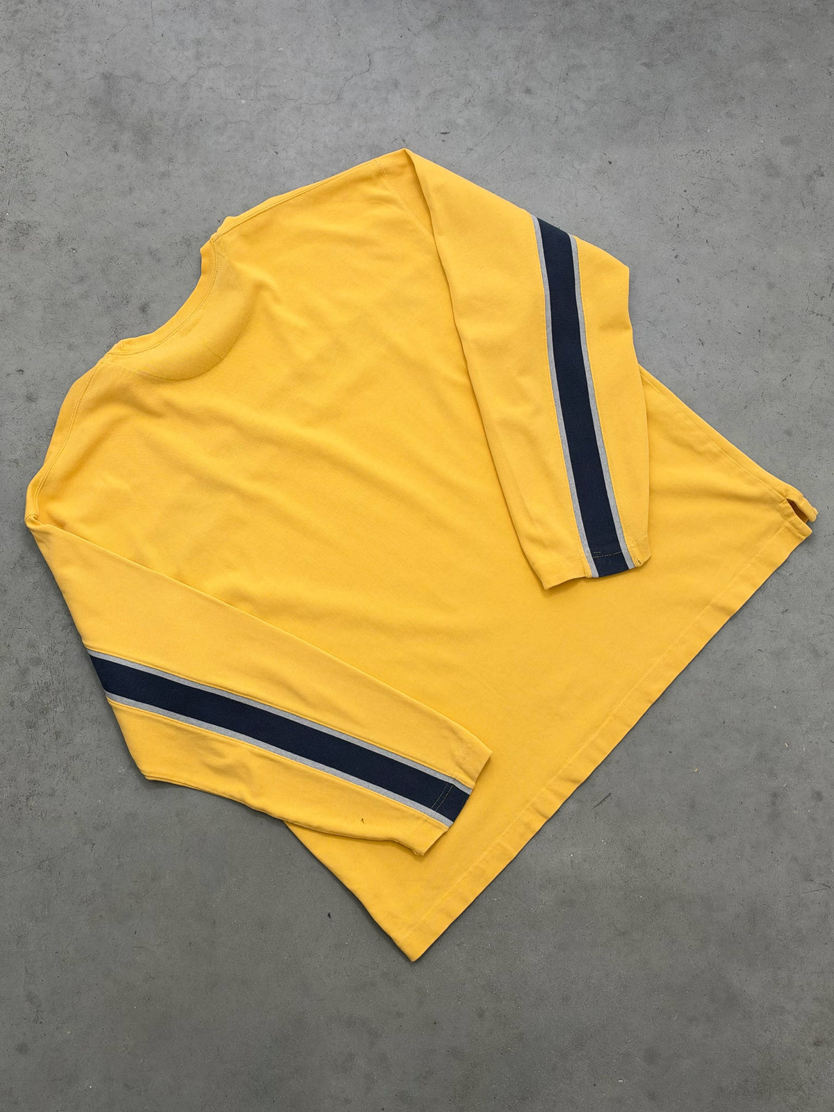 FADED YELLOW HEAVYWEIGHT STRIPE LONGSLEEVE TEE - 1990S