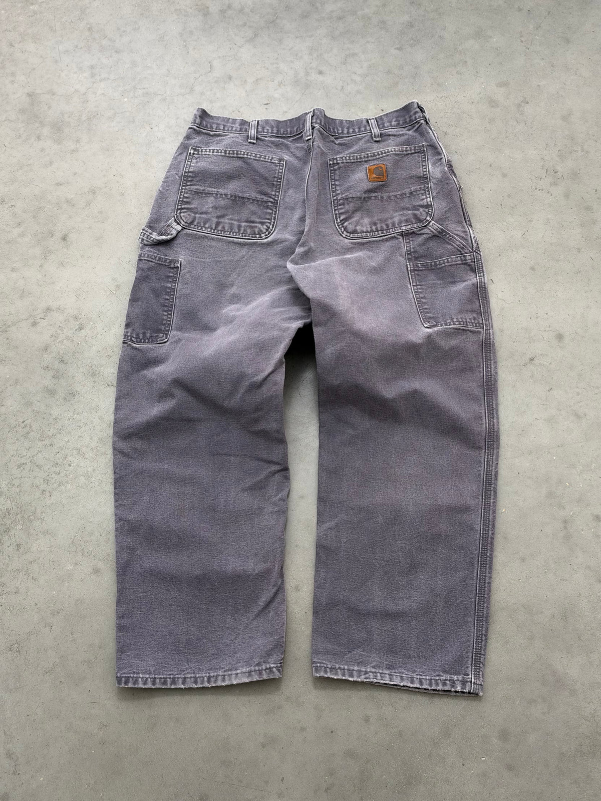 FADED SLATE GREY CARHARTT CARPENTER PANTS - 1990S