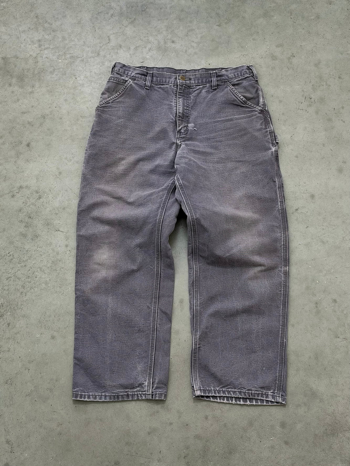 FADED SLATE GREY CARHARTT CARPENTER PANTS - 1990S