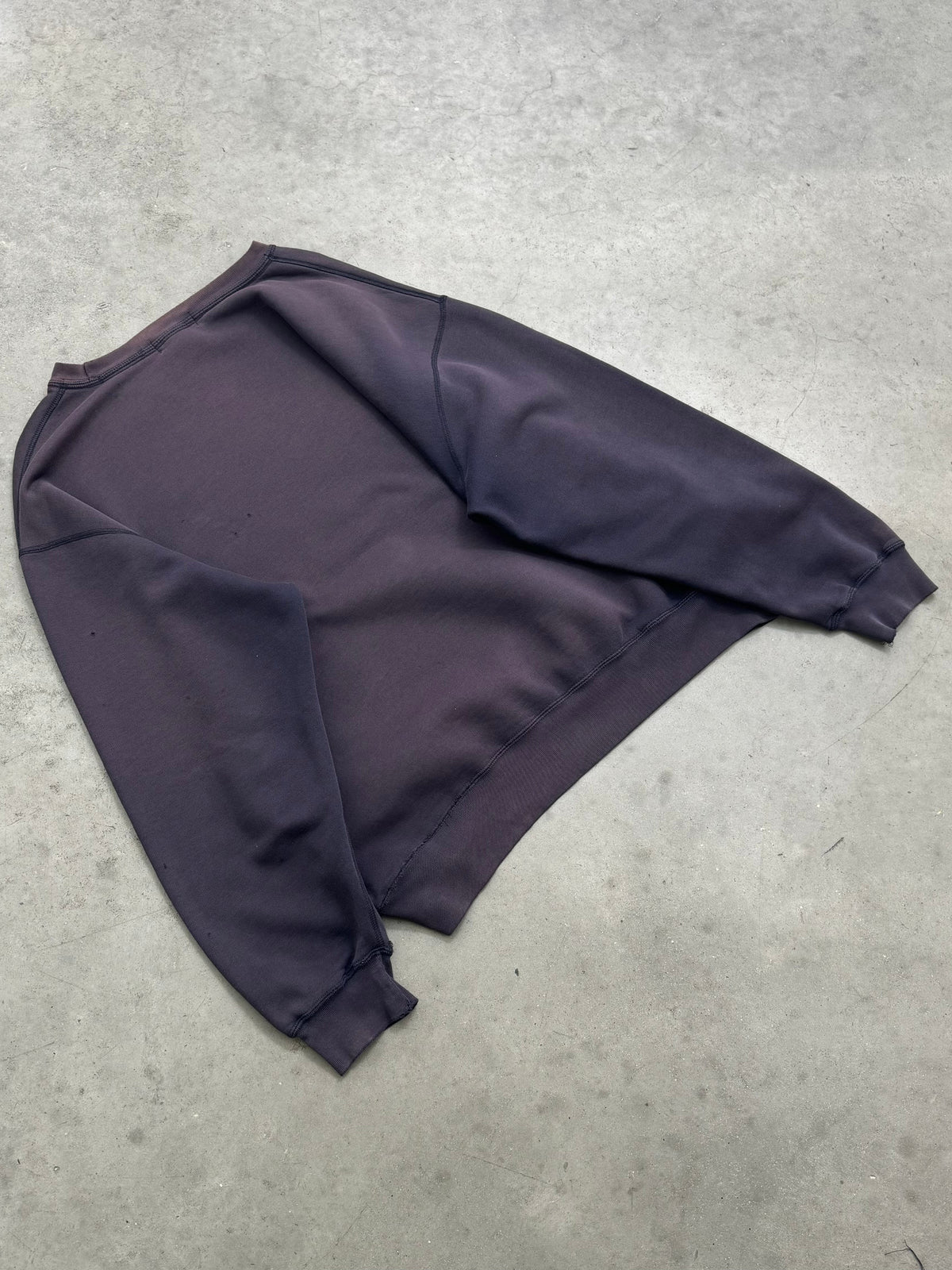 SUN FADED INDIGO POLO RALPH LAUREN CREWNECK - 1990S