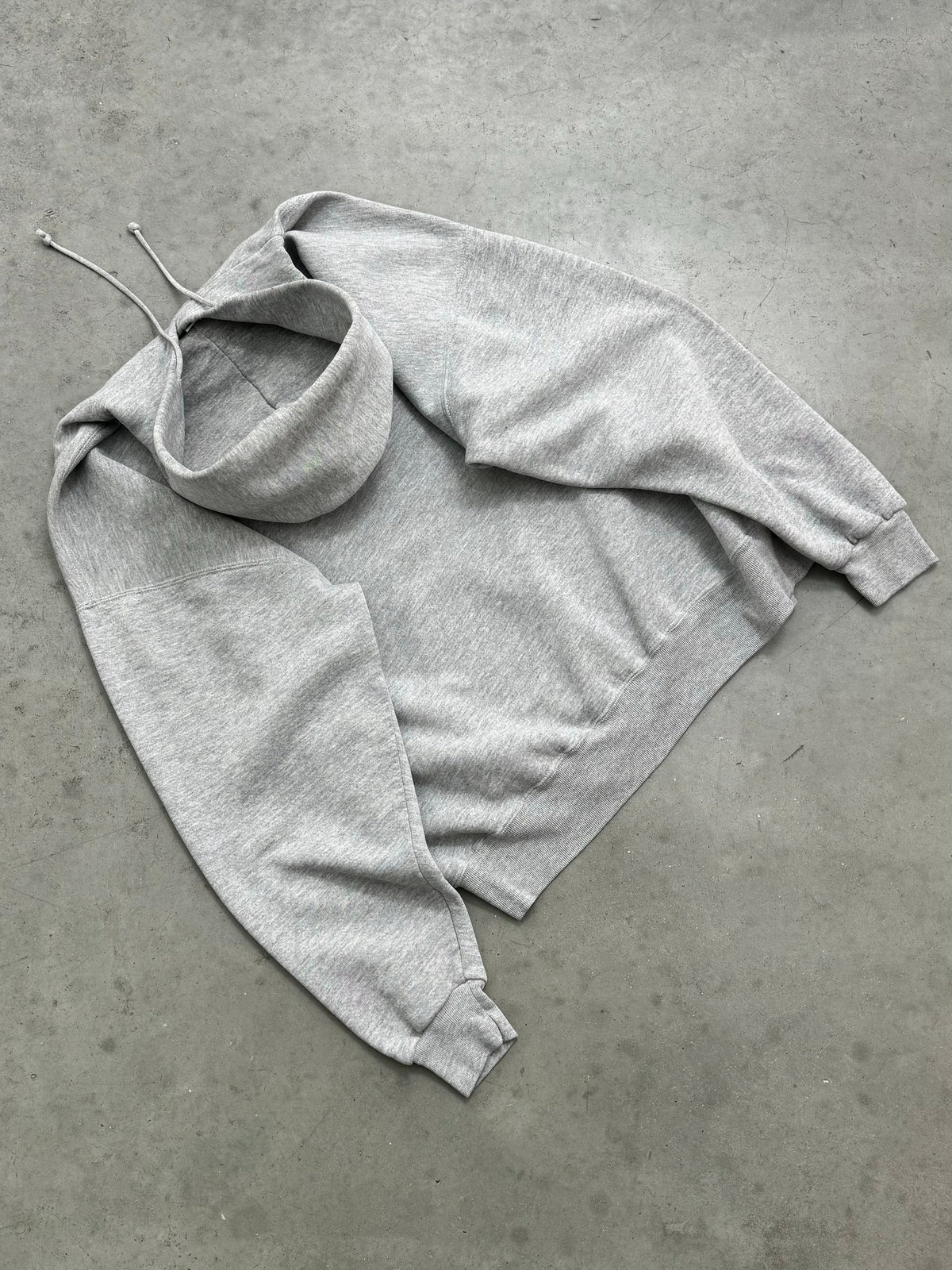 FADED HEATHER GREY RUSSELL HOODIE - 1990S
