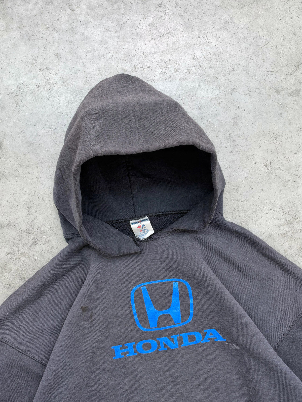 SUN FADED BLACK "HONDA" HOODIE - 2000S