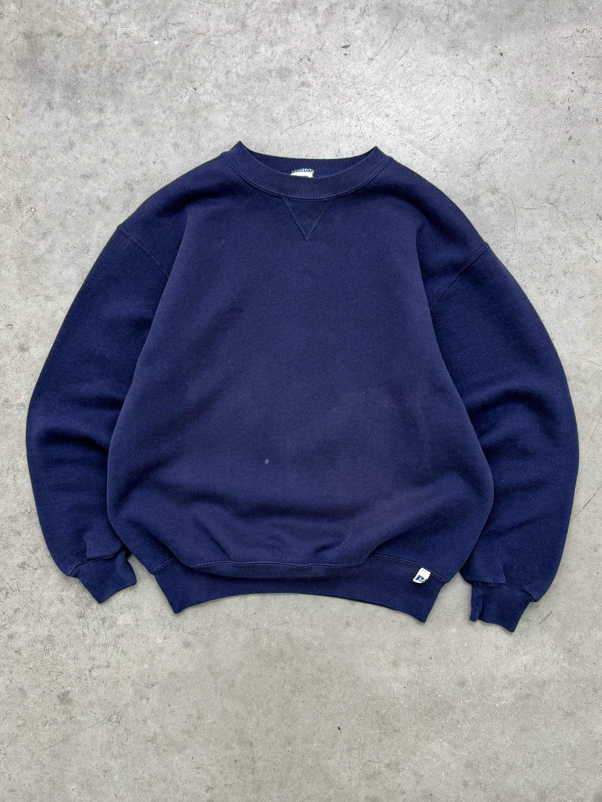FADED NAVY RUSSELL CREWNECK - 1990S