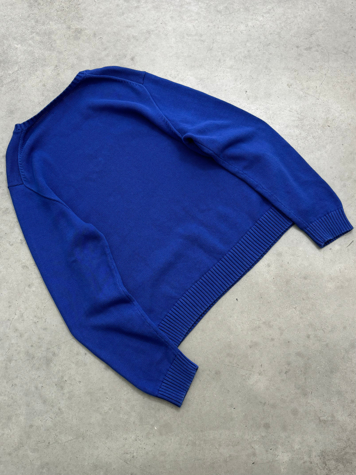 FADED DEEP BLUE POLO RALPH LAUREN SWEATER - 2000S