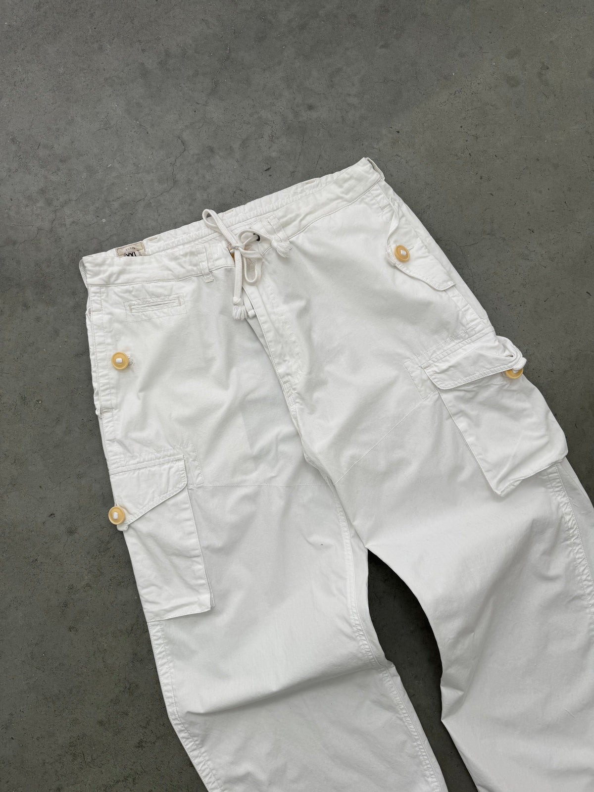 WHITE POLO RALPH LAUREN CARGO PANTS - 2000S