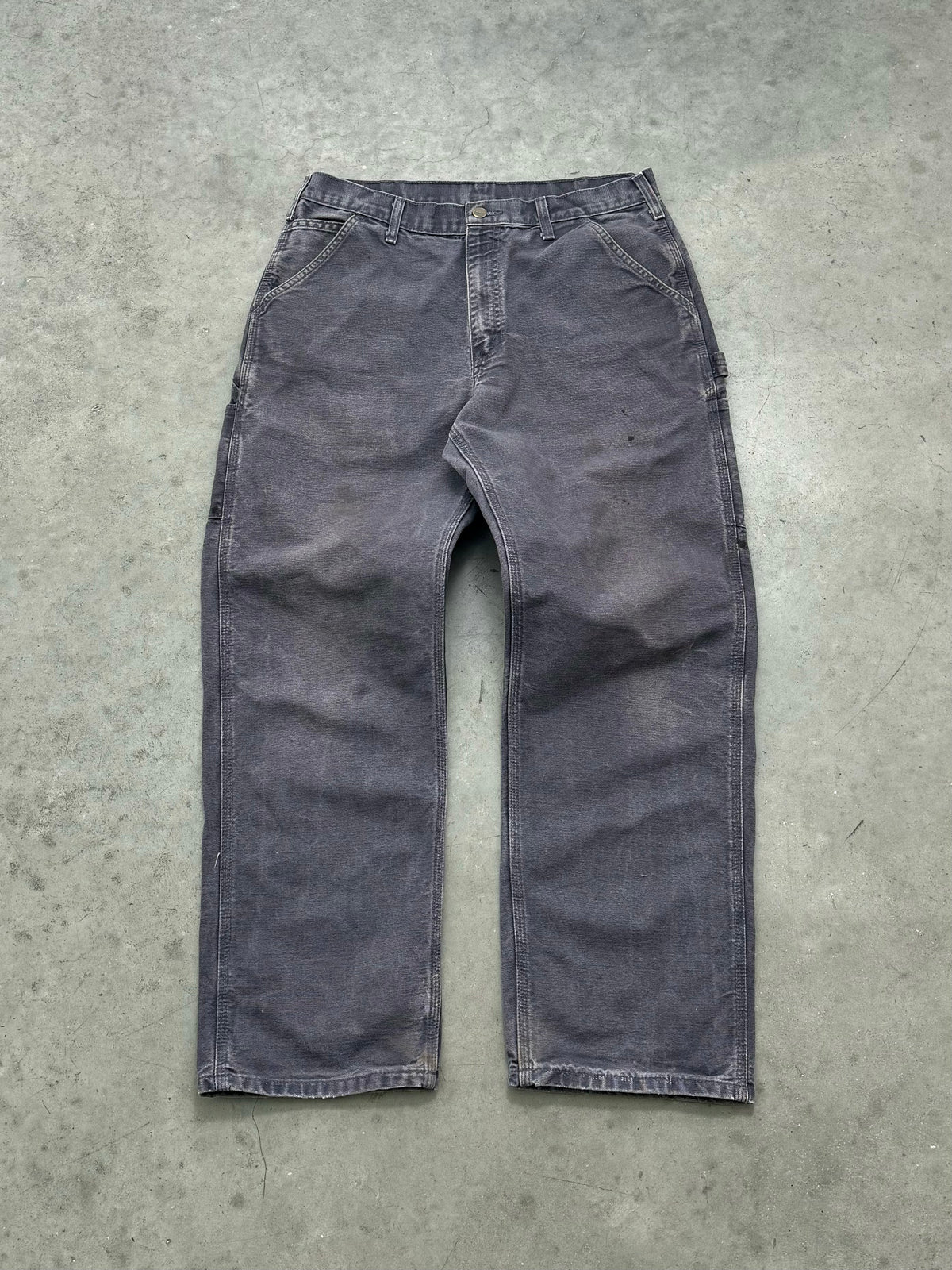 FADED SLATE GREY CARHARTT CARPENTER PANTS - 1990S
