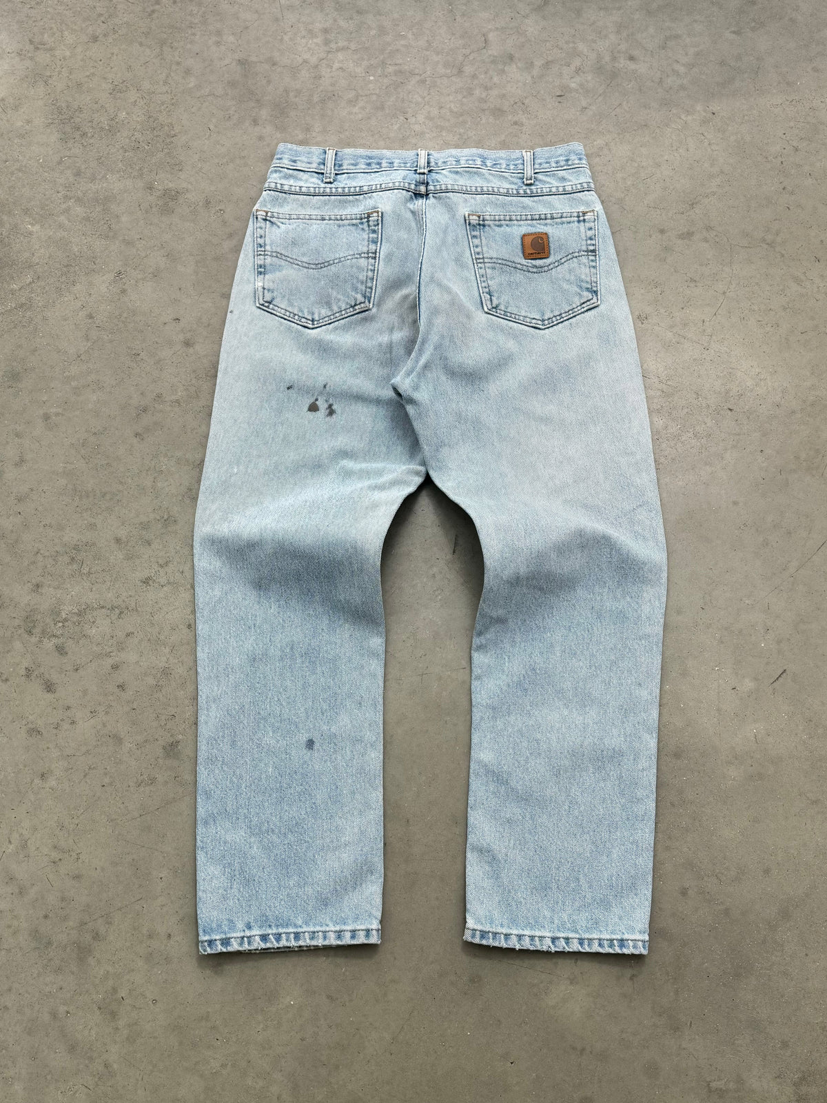 DISTRESSED & FADED LIGHT BLUE CARHARTT JEANS - 1990S
