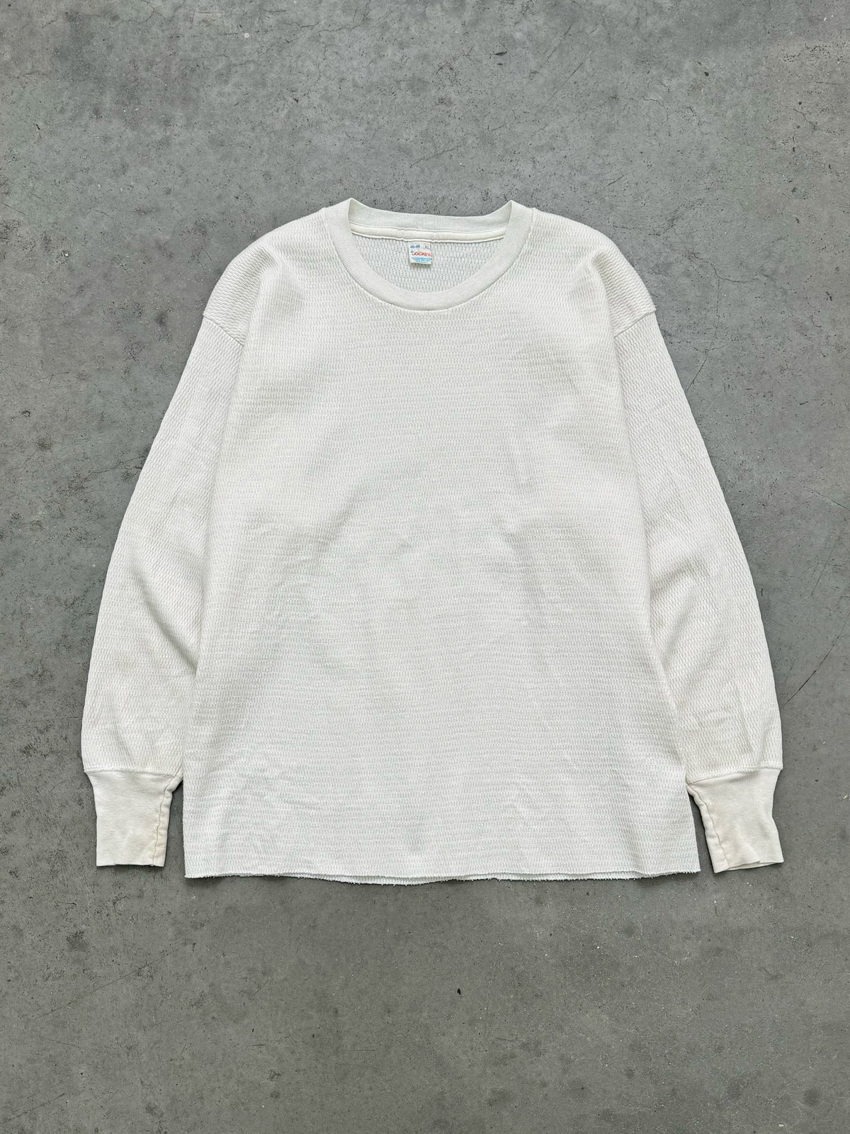 WHITE JOCKEY LONG SLEEVE THERMAL - 1980S