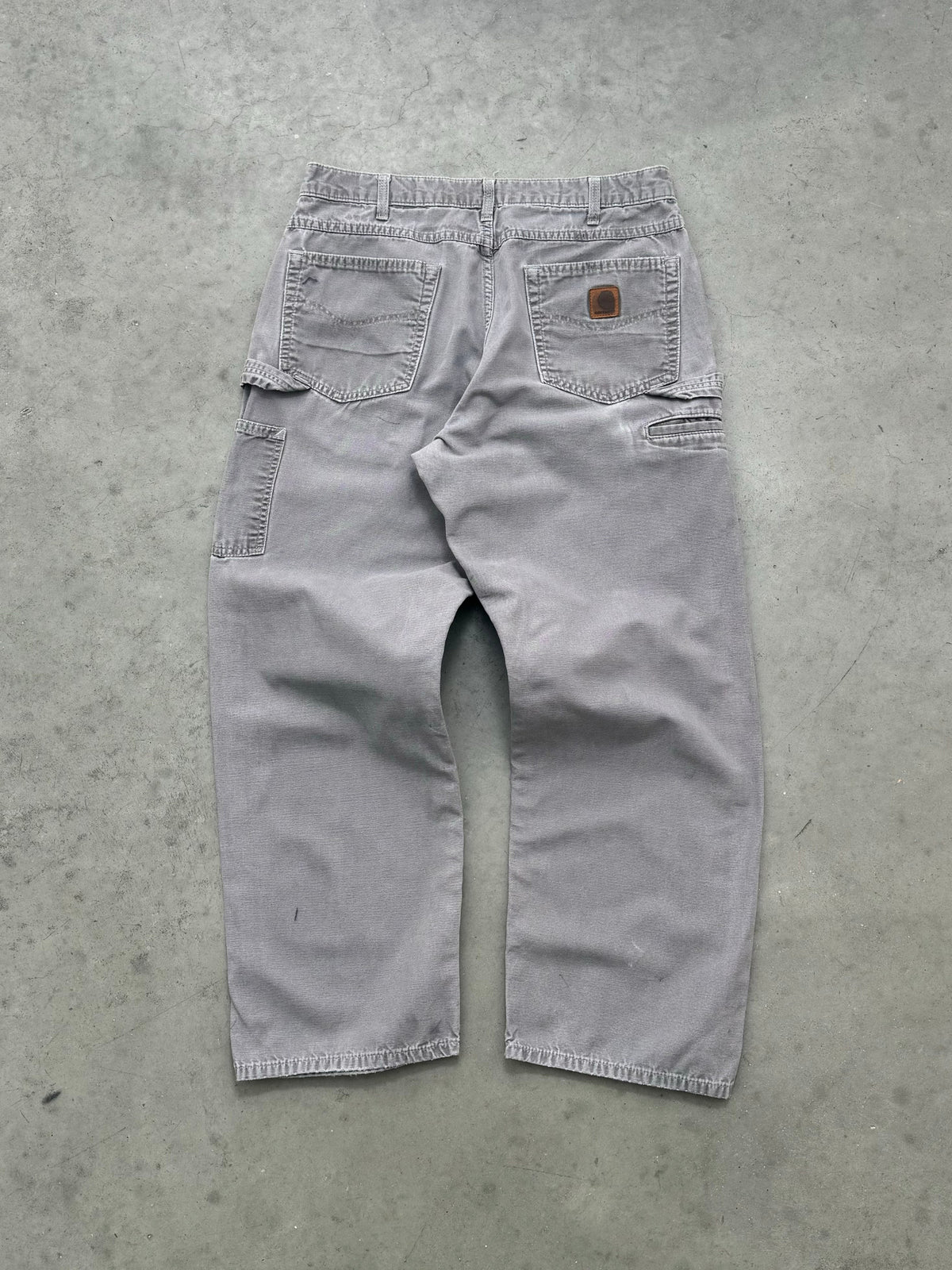 FADED SLATE GREY CARHARTT CARPENTER PANTS - 1990S
