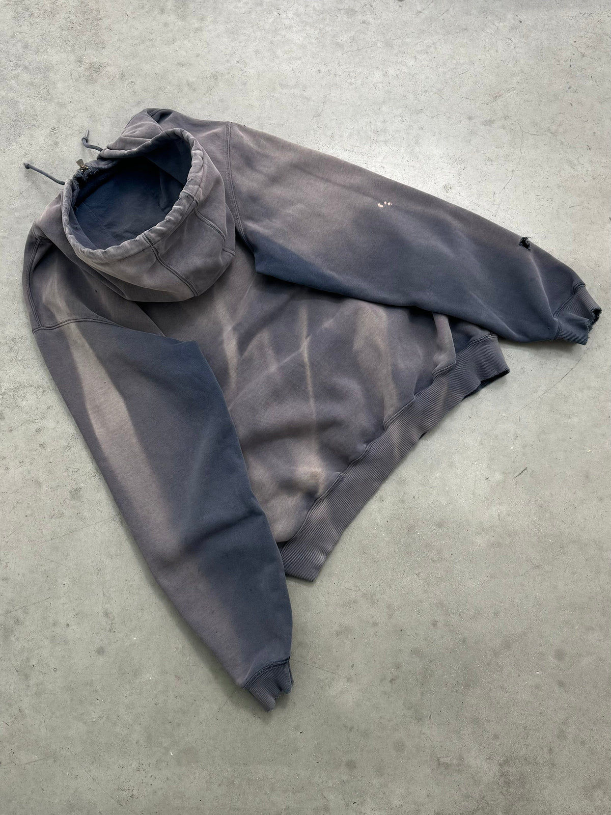 DISTRESSED SUN FADED GREY CARHARTT PARKA SWEATSHIRT - 2000S