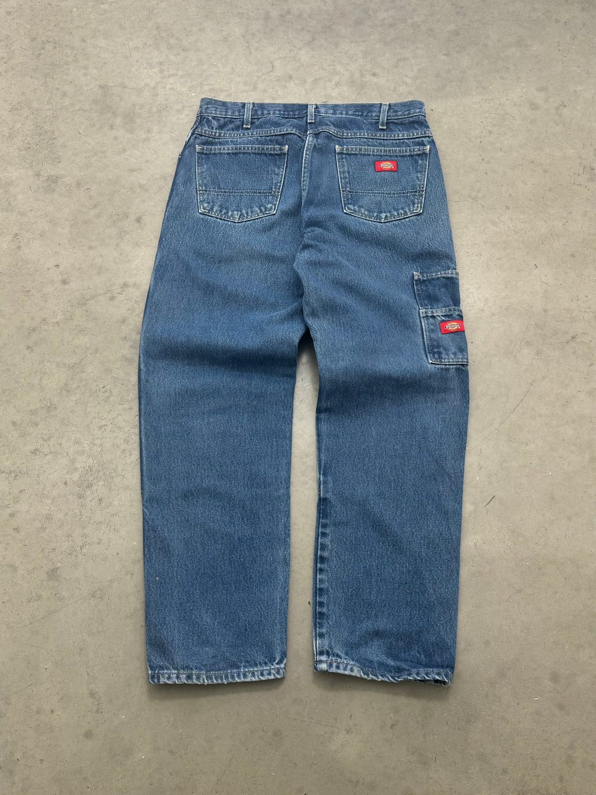 FADED BLUE DICKIES DOUBLE KNEE JEANS - 1990S