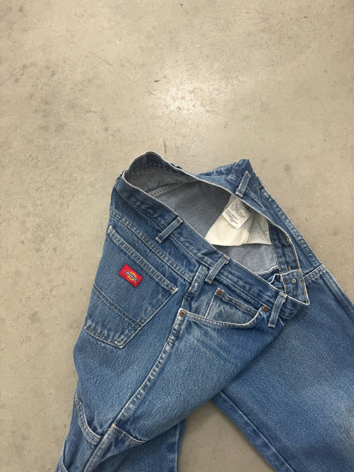 FADED BLUE DICKIES DOUBLE KNEE JEANS - 1990S