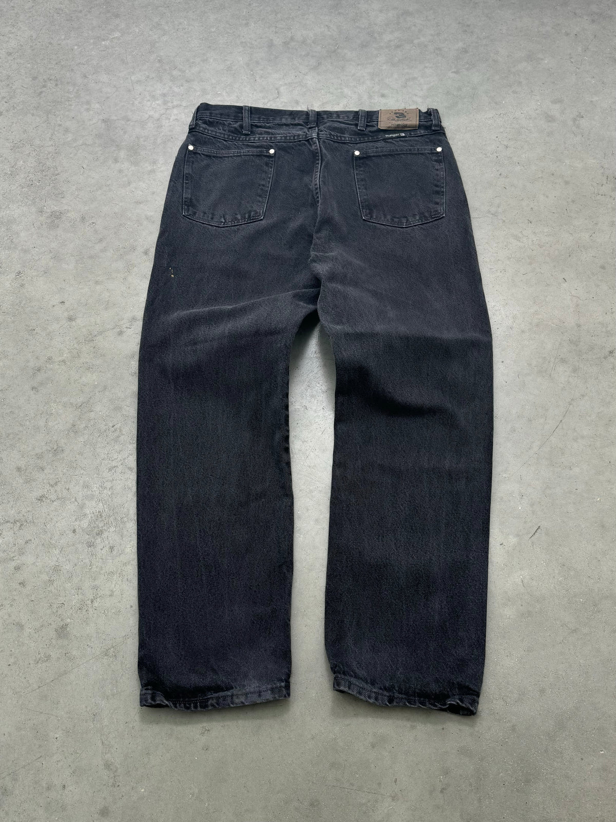 FADED BLACK WRANGLER DALE EARNHARDT JEANS - 2000S