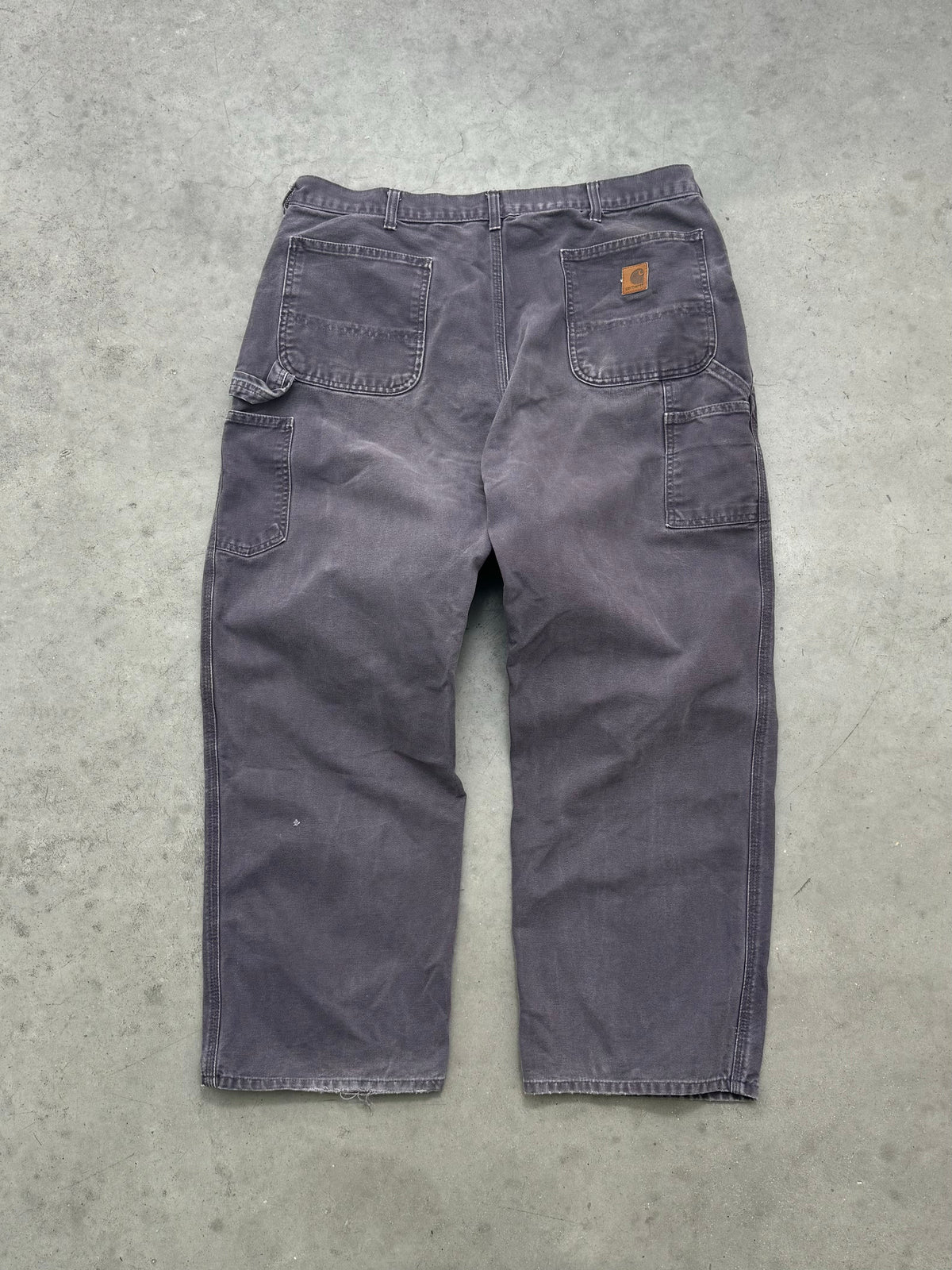 FADED COAL GREY CARHARTT CARPENTER PANTS - 1990S