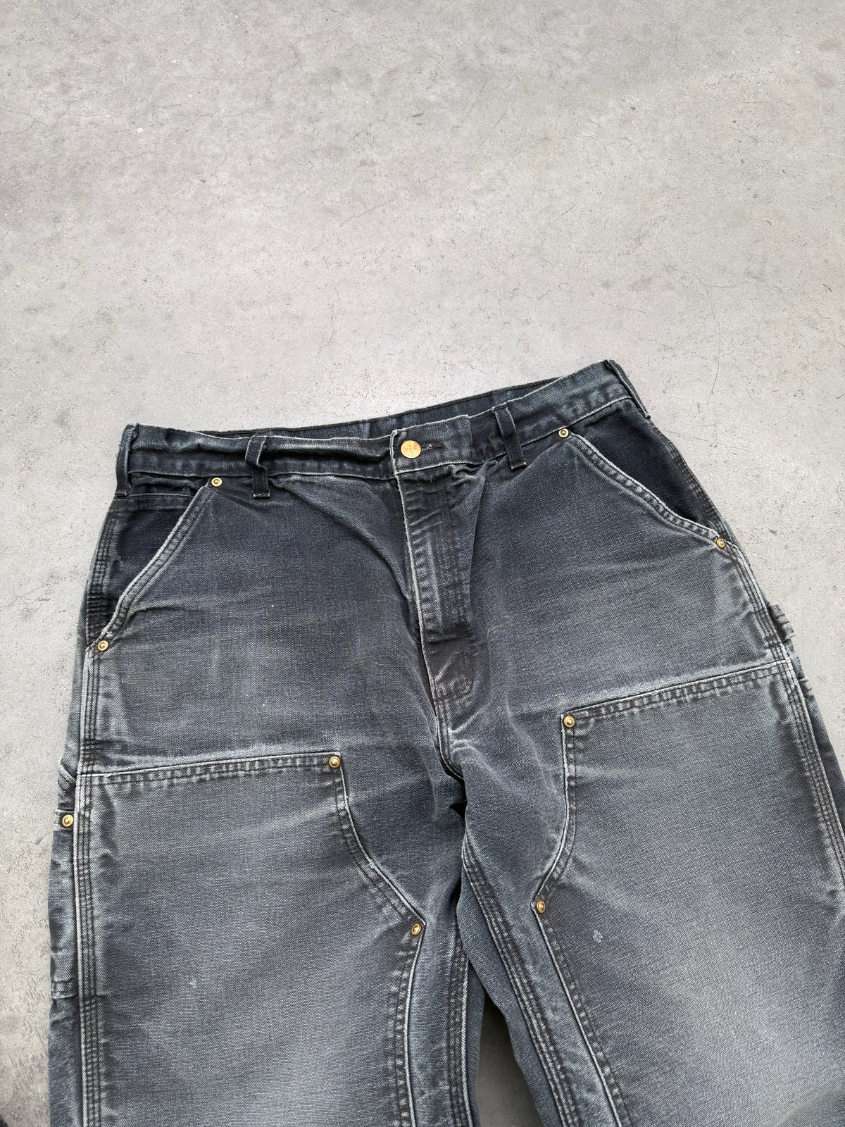 FADED BLACK CARHARTT DOUBLE KNEES - 1990S