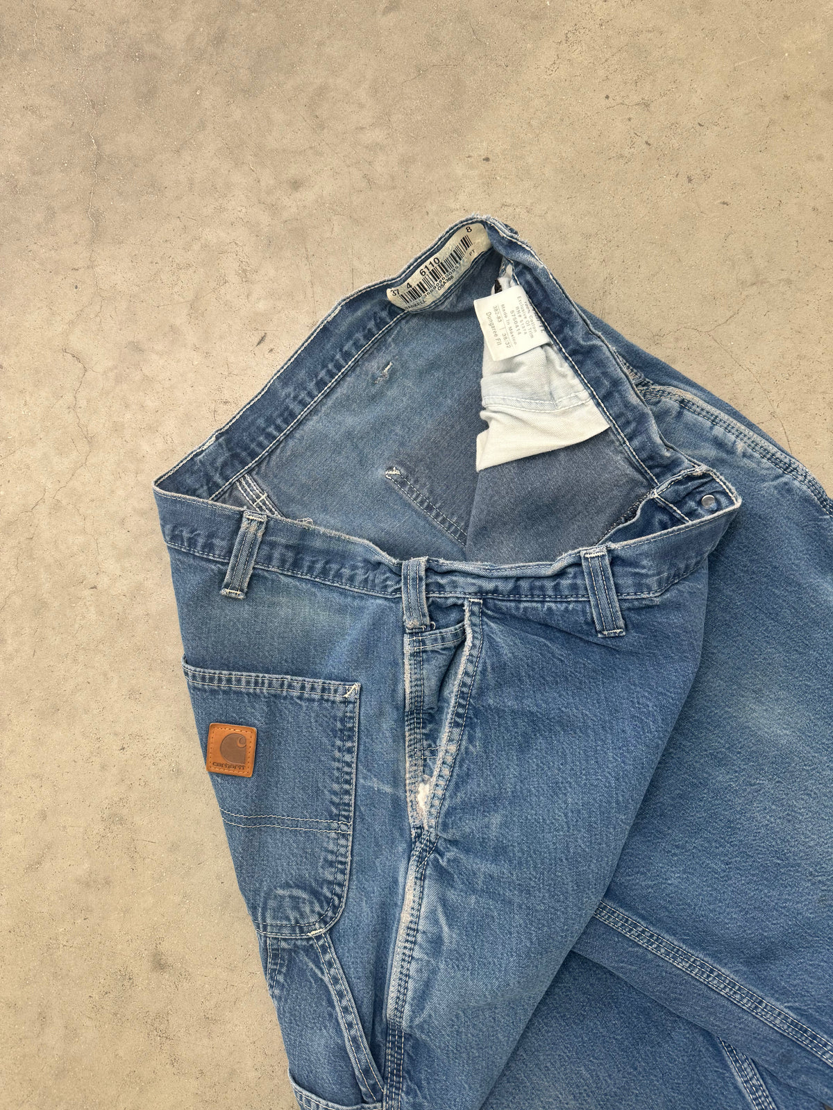 FADED INDIGO CARHARTT CARPENTER JEANS - 1980S