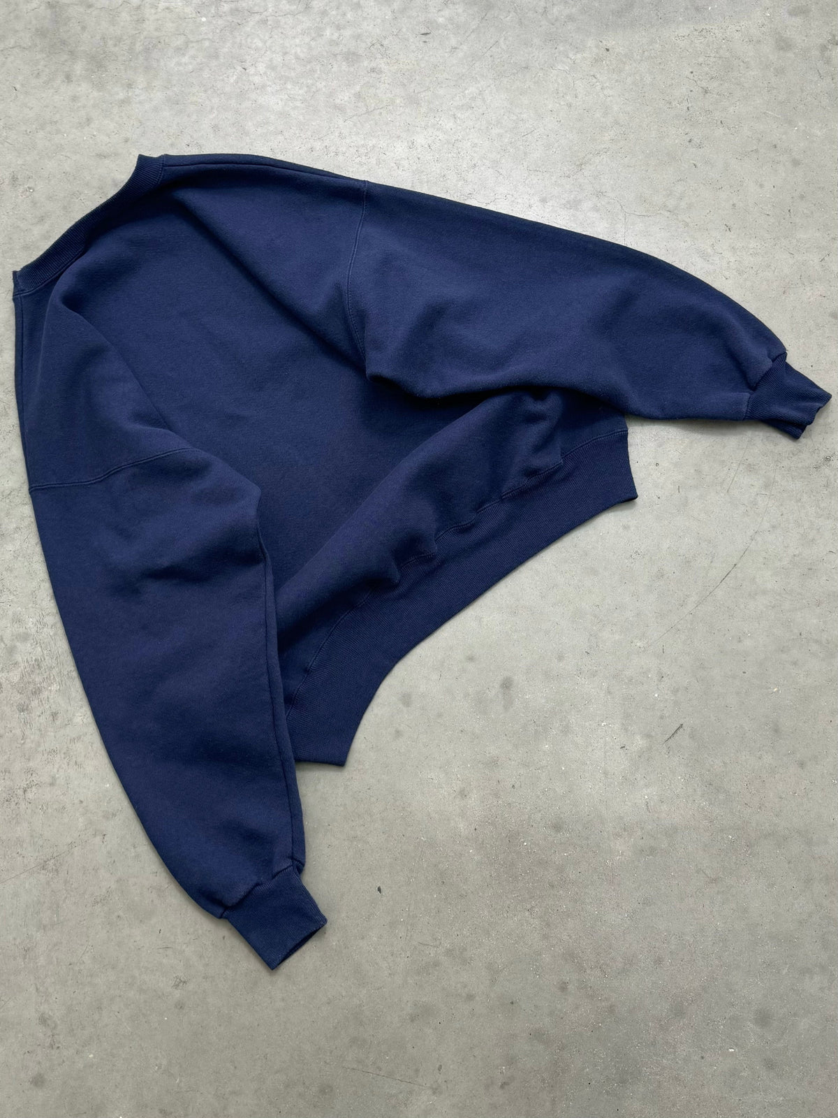 FADED NIGHT BLUE HANES HEAVYWEIGHT CREWNECK - 1990S