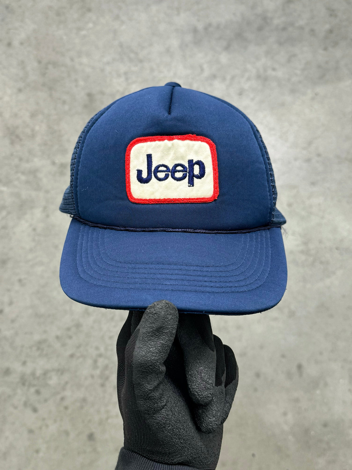 FADED BLUE "JEEP" TRUCKER HAT - 1980S