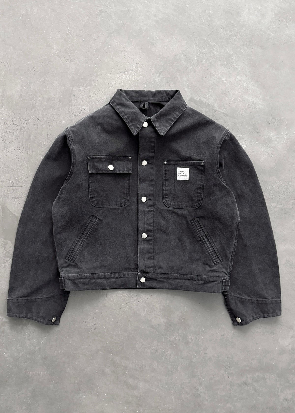 CROPPED CHORE JACKET - BLACK
