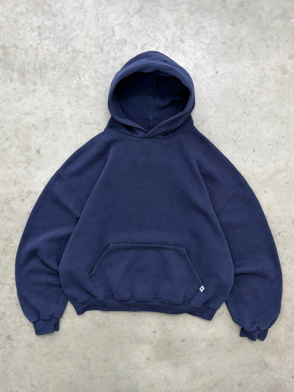 FADED MIDNIGHT BLUE RUSSELL HOODIE - 1990S