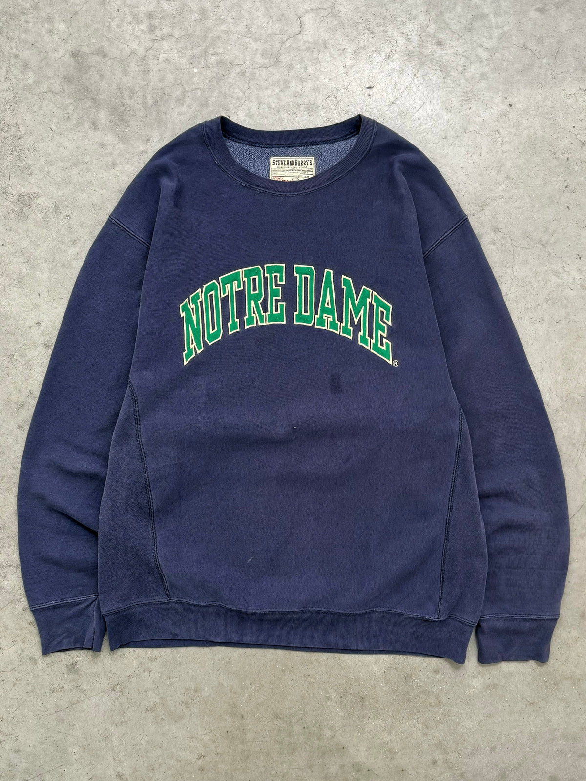 FADED INK BLUE "NOTRE DAME" HEAVYWEIGHT CREWNECK - 2000S