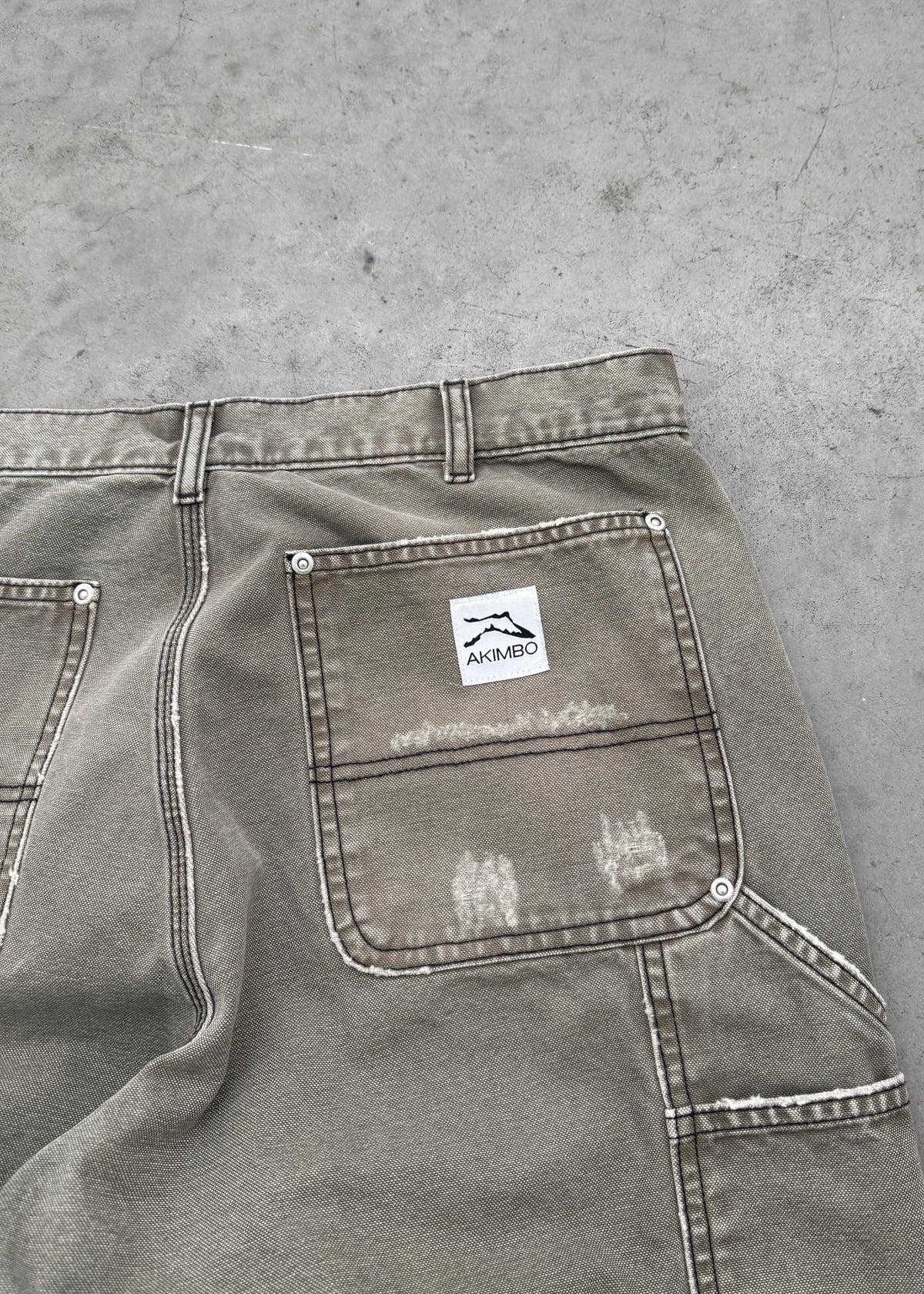 CANVAS DOUBLE KNEES - FADED OLIVE