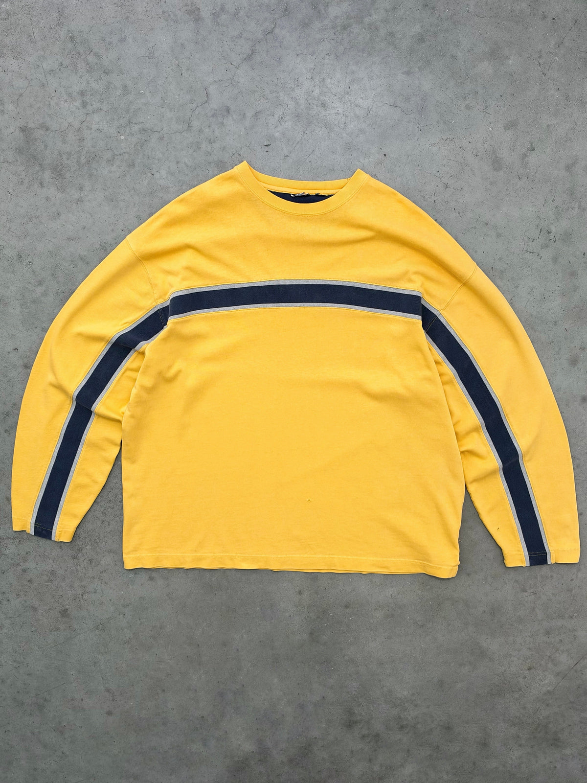 FADED YELLOW HEAVYWEIGHT STRIPE LONGSLEEVE TEE - 1990S