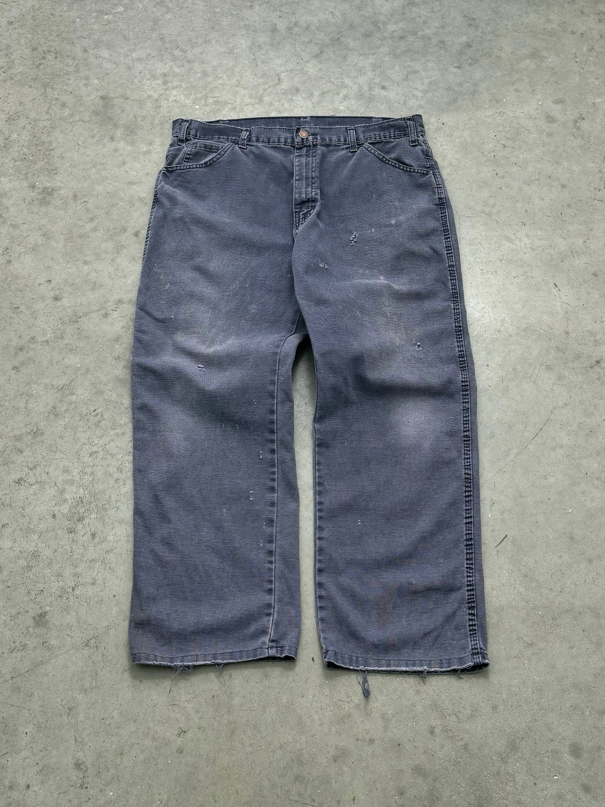DISTRESSED & FADED BLUE DICKIES CARPENTER PANTS - 2000S