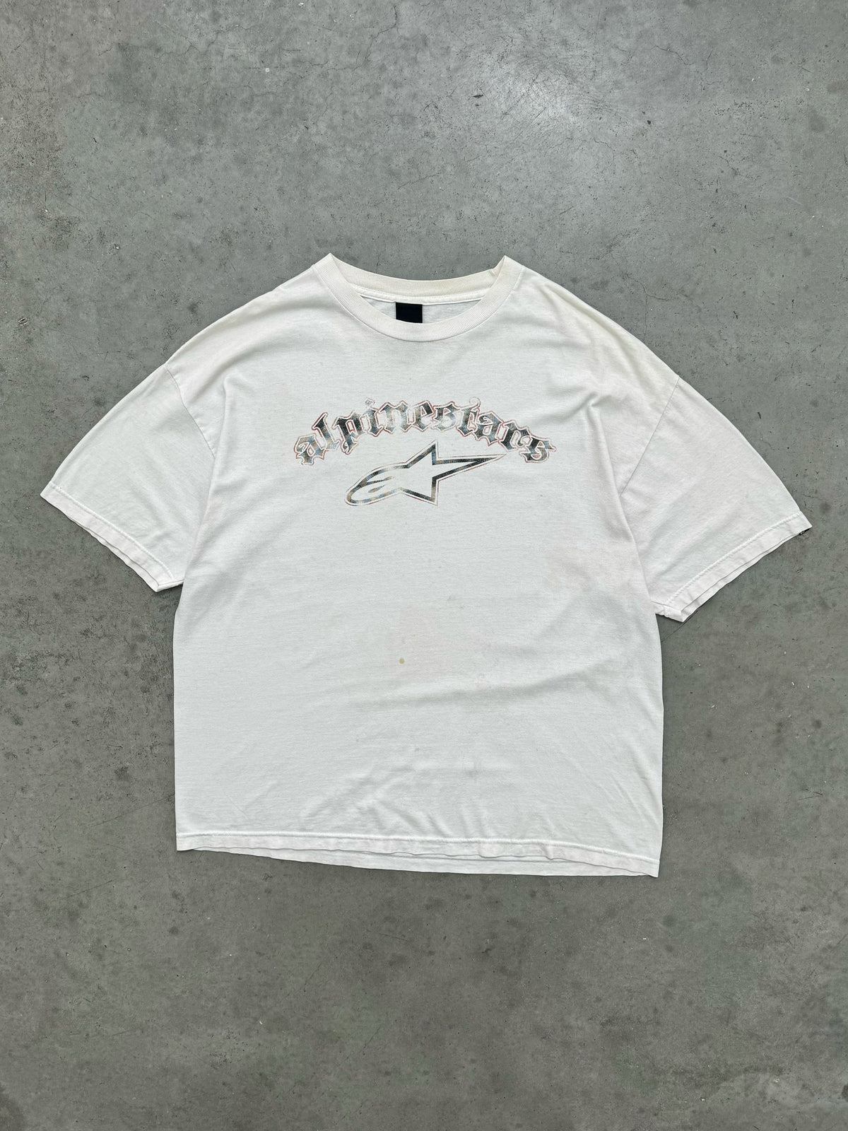 FADED WHITE "ALPINESTARS" TEE - 2000S