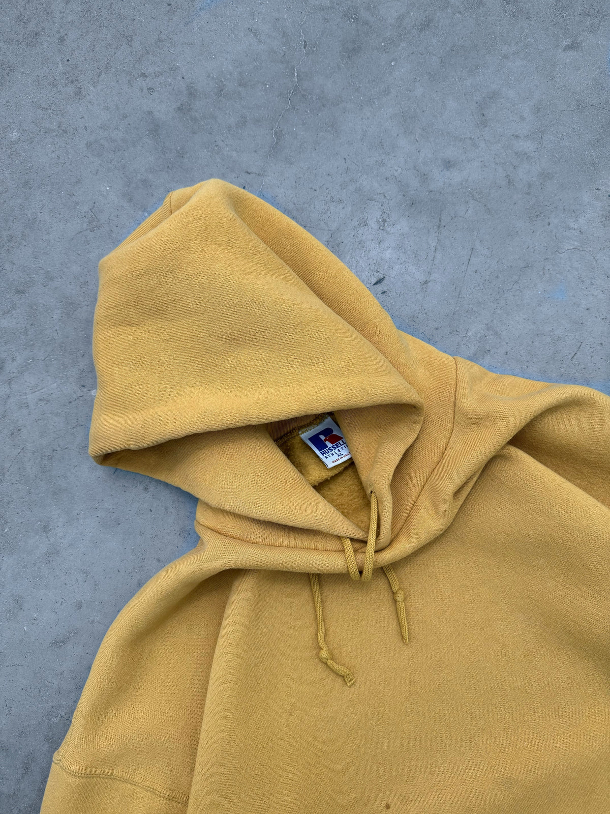 FADED MUSTARD RUSSELL HOODIE - 1990s