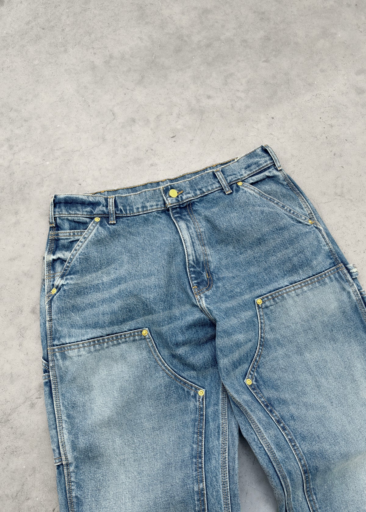 DENIM DOUBLE KNEES - MID WASH